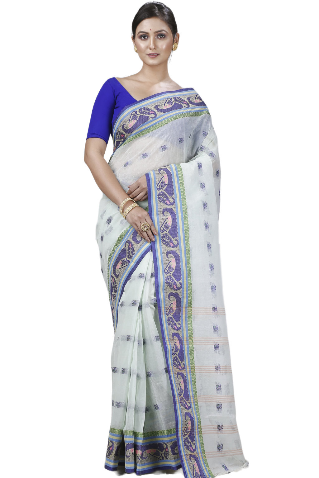 Off White Pure Cotton Utkal Tant Saree (1139)